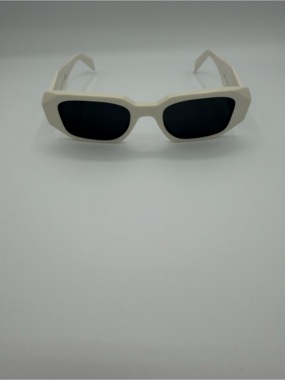 Prada White Glossy Frame Sunglasses with Dark Lenses - Picture 2 of 6